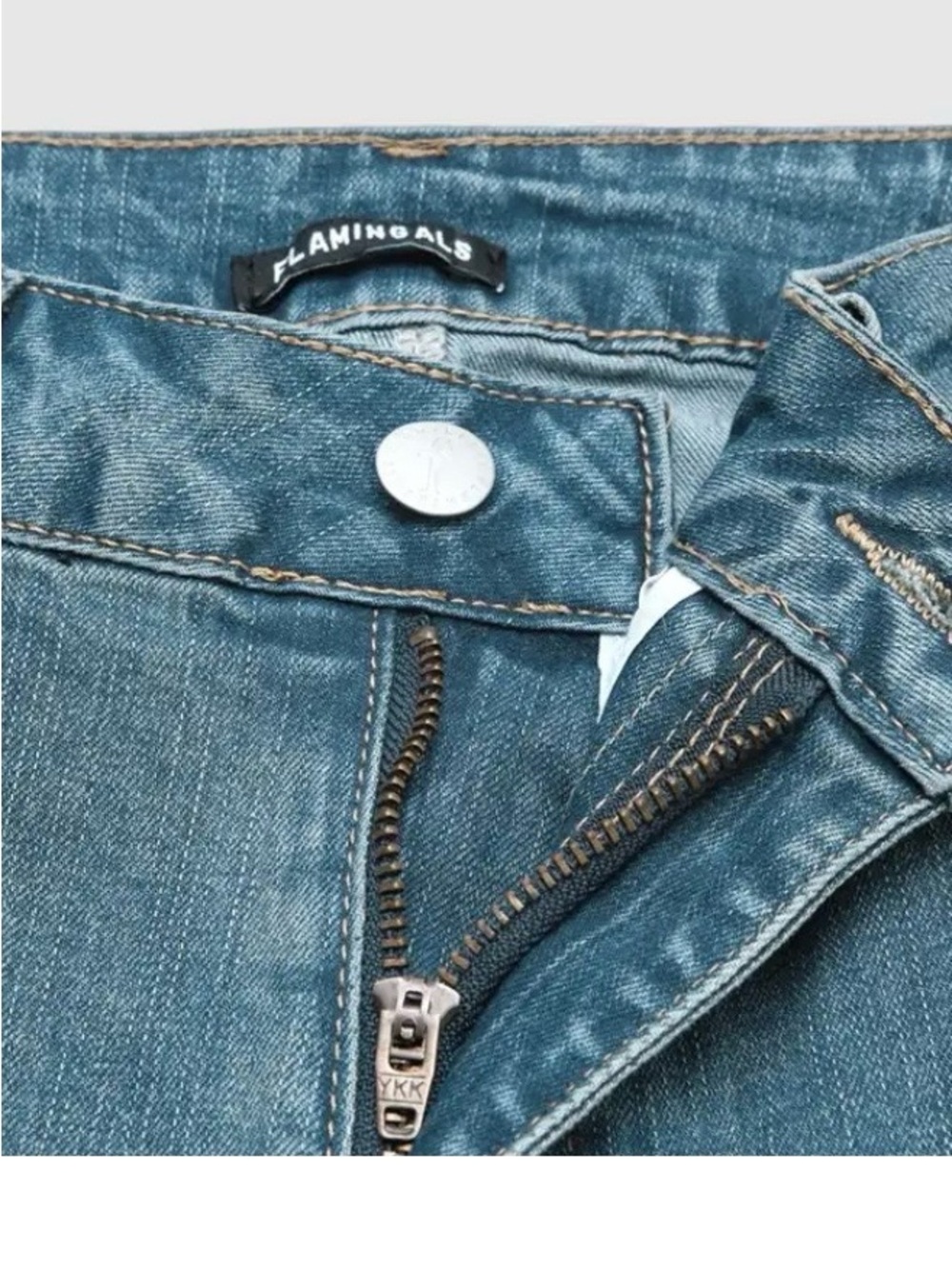 Flamingals Wash Pleated Mid Rise Capri Tapered Jeans - Picture 7 of 14